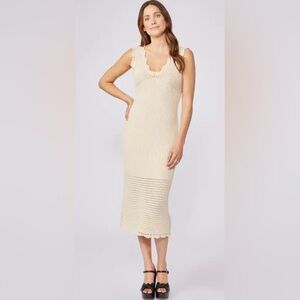 🎸PAIGE🎸🔥NWT🔥Opal Sleeveless Knit Midi Dress in Ecru—Size S